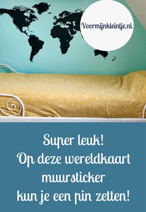 wereld kaart muursticker pin