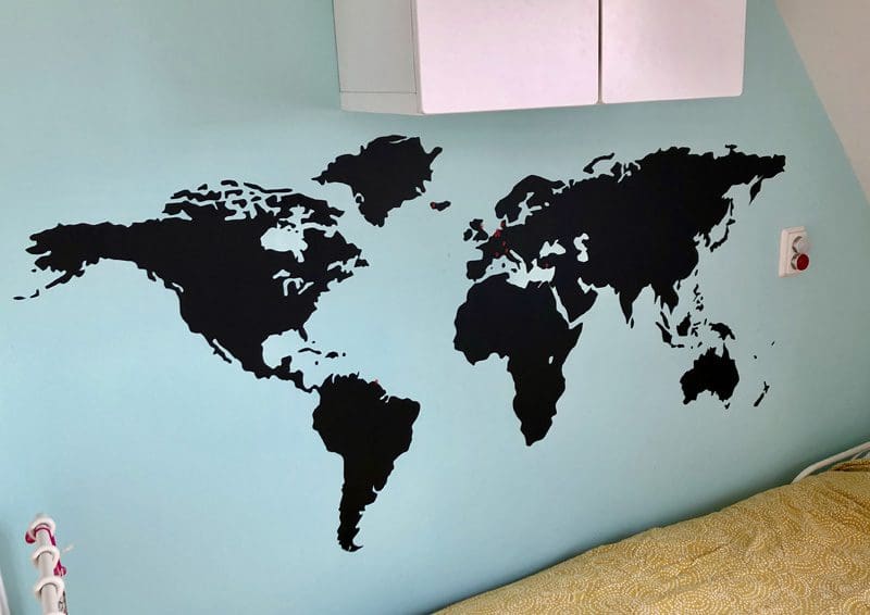 wereldkaart muursticker