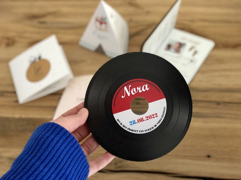 retro trend geboortekaartje