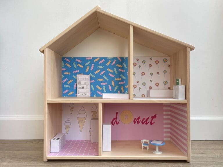 poppenhuis miniaturen gordijnen mini mundus roze