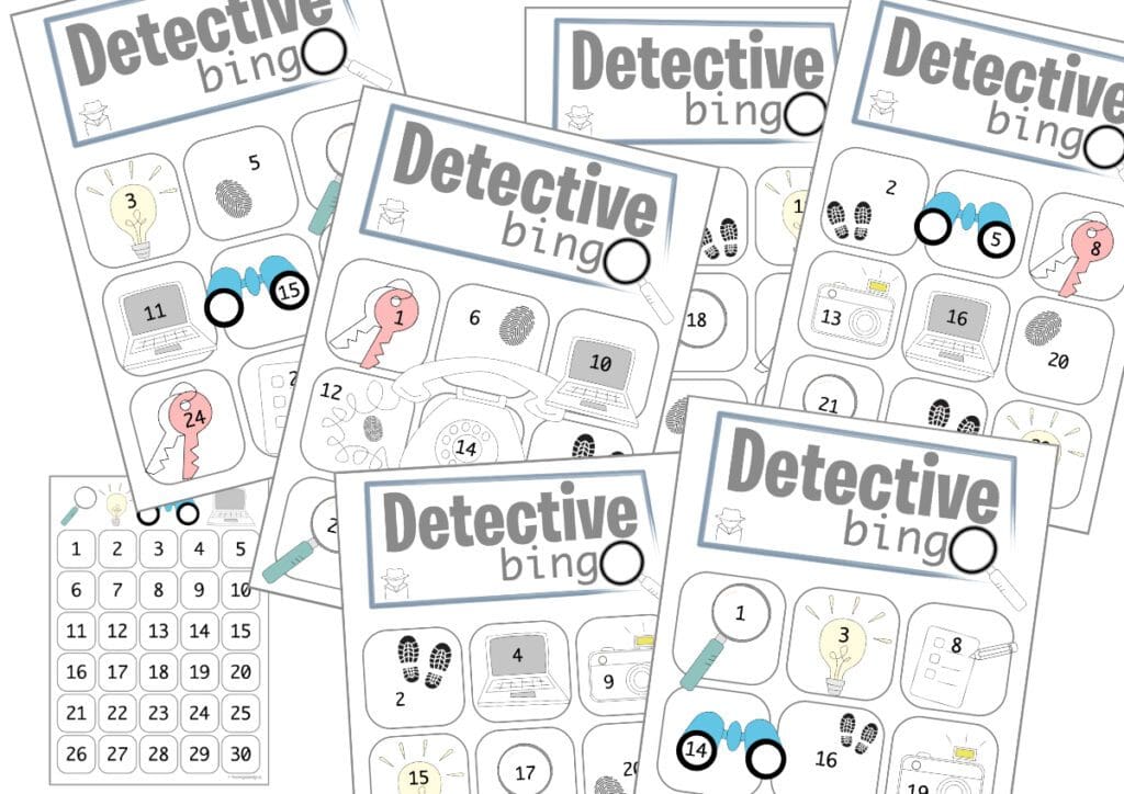 detective kinderfeestje bingo