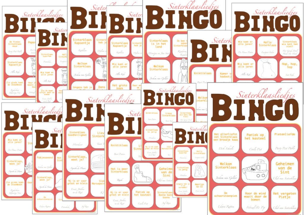 sinterklaas muziek bingo